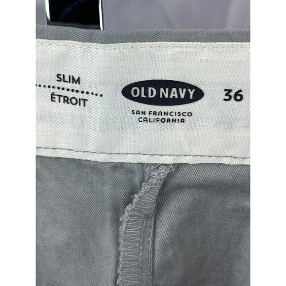 Old Navy Mens Slim Fit Gray Cotton Shorts Size 36 NWT - Picture 3 of 6